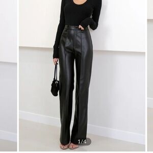 COMMENSE High Waist Faux Leather Pants